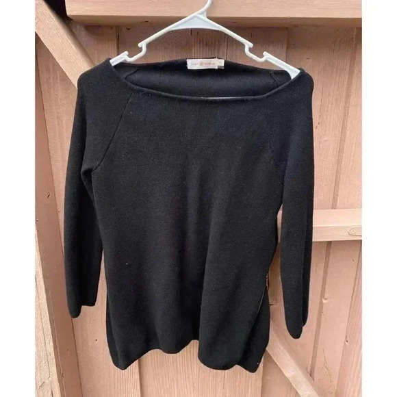 Tory Burch Rylie Side Zip Merino Wool Sweater - Picture 5 of 8